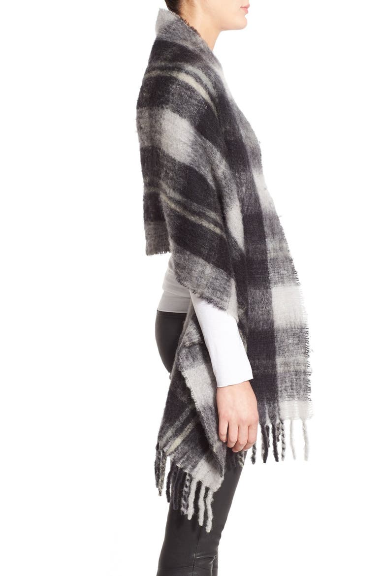 MARC BY MARC JACOBS Plaid Blanket Scarf, Alternate, color, BLACK MULTI