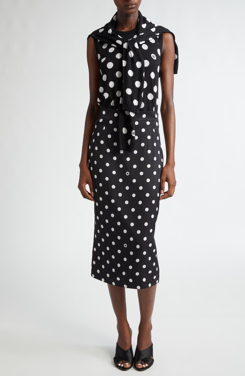 Dolce&Gabbana Polka Dot Jacquard Virgin Wool & Silk Sleeveless Sweater, Alternate, color, 