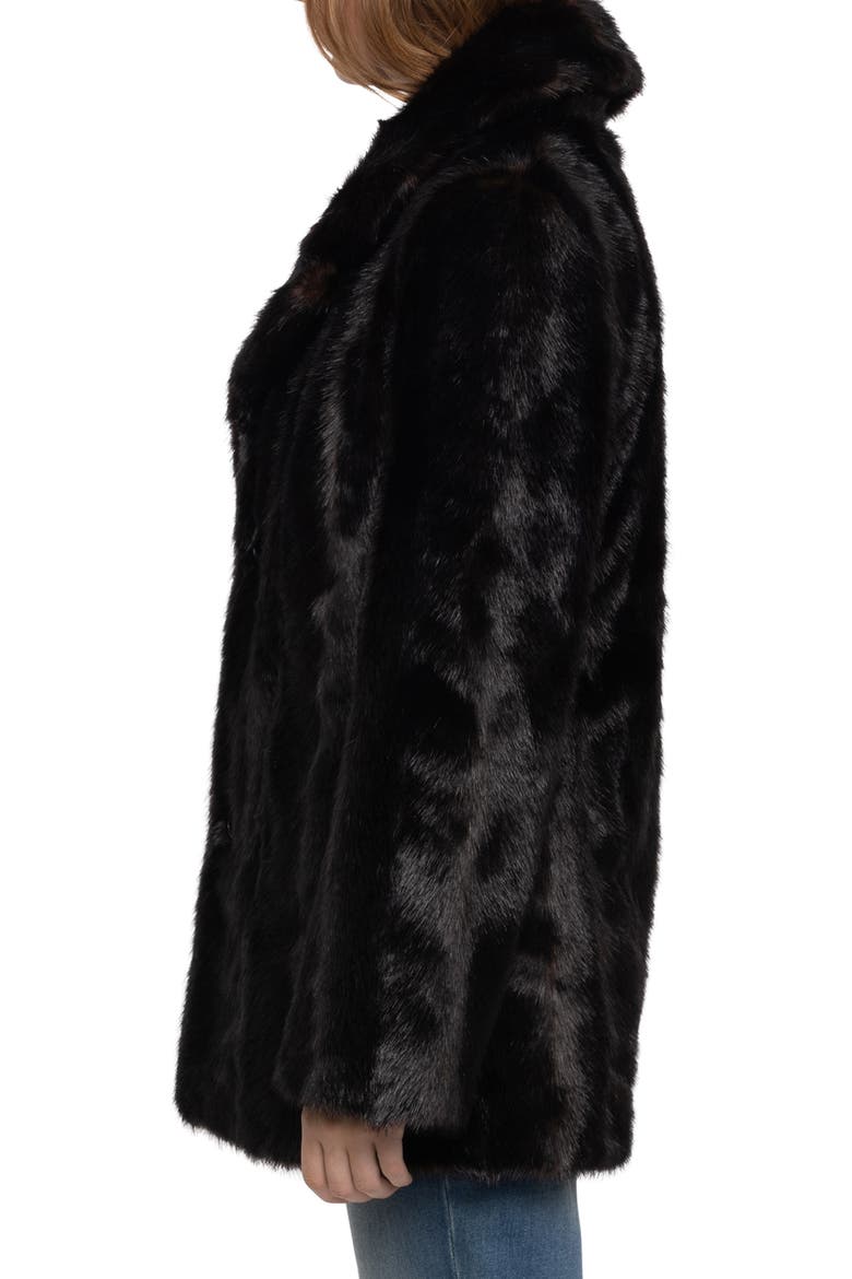 Fleur Faux Fur Coat, Alternate, color, DARK CHOCOLATE