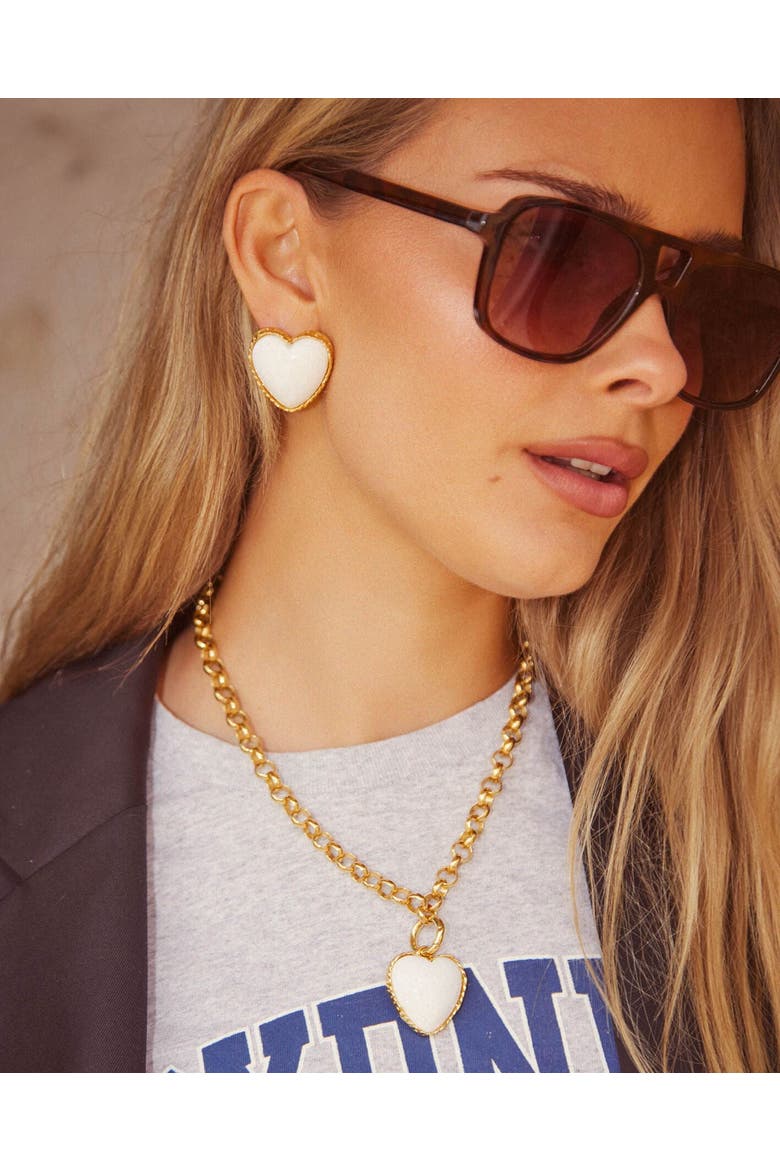 Hot Hearts Necklace, Alternate, color, White Glo