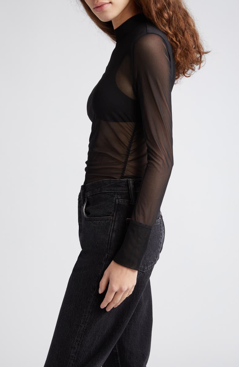 FARM Rio Long Sleeve Sheer Mesh Shirt, Alternate, color, 
