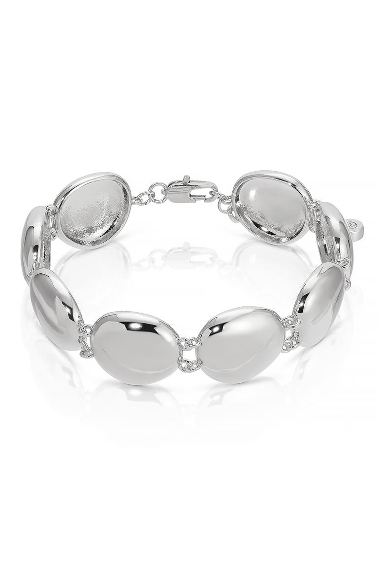 Polished Pebble Bracelet, Main, color, RHODIUM