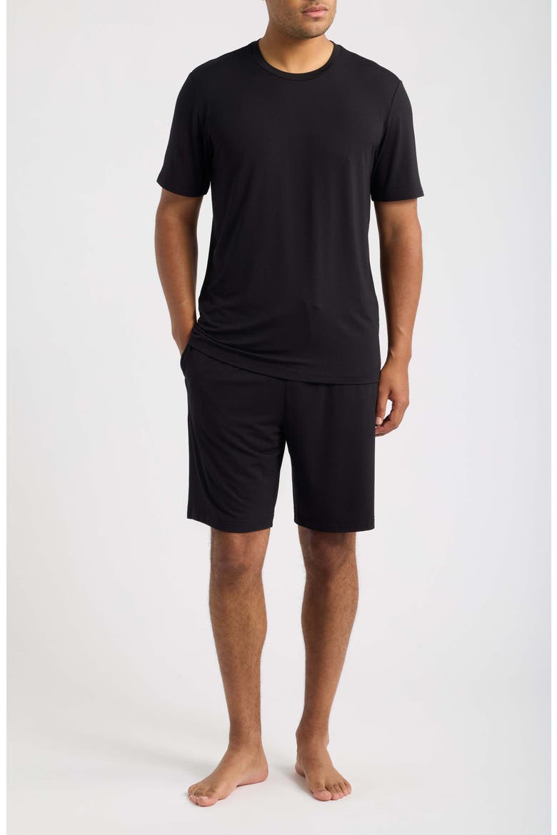 Cooling Short Pajamas, Main, color, BLACK