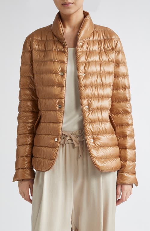 Herno Fitted Quilted Down Puffer Jacket In Brown