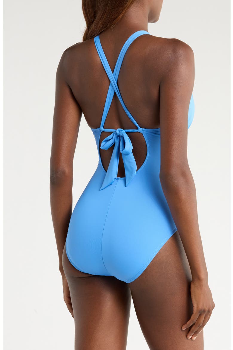 Island Goddess Convertible High Neck One-Piece Swimsuit, Alternate, color, CHAMBRAY
