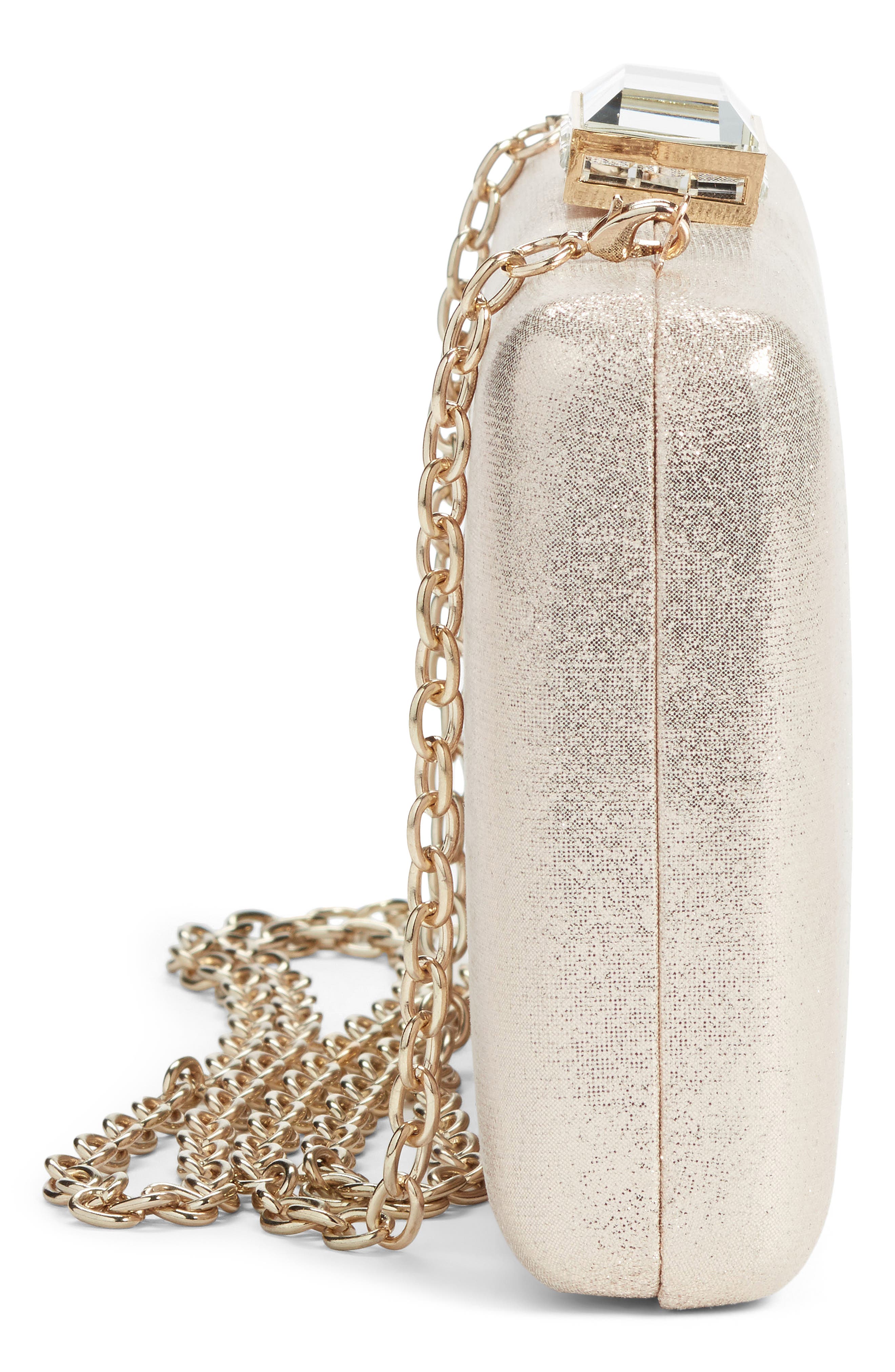 Nordstrom Metallic Box Clutch, Alternate, color, 