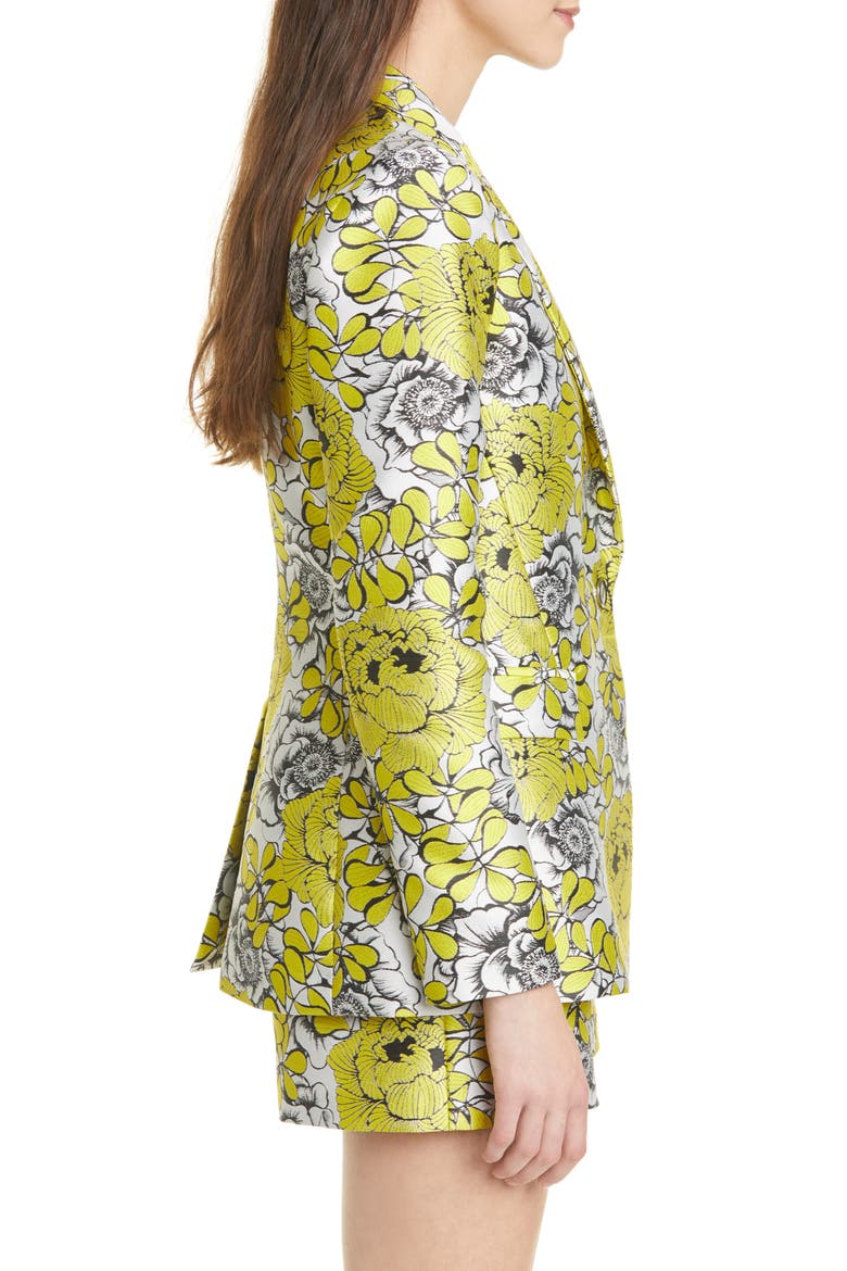 Macey Floral Fitted Blazer, Alternate, color, DAFFODIL/ MULTI