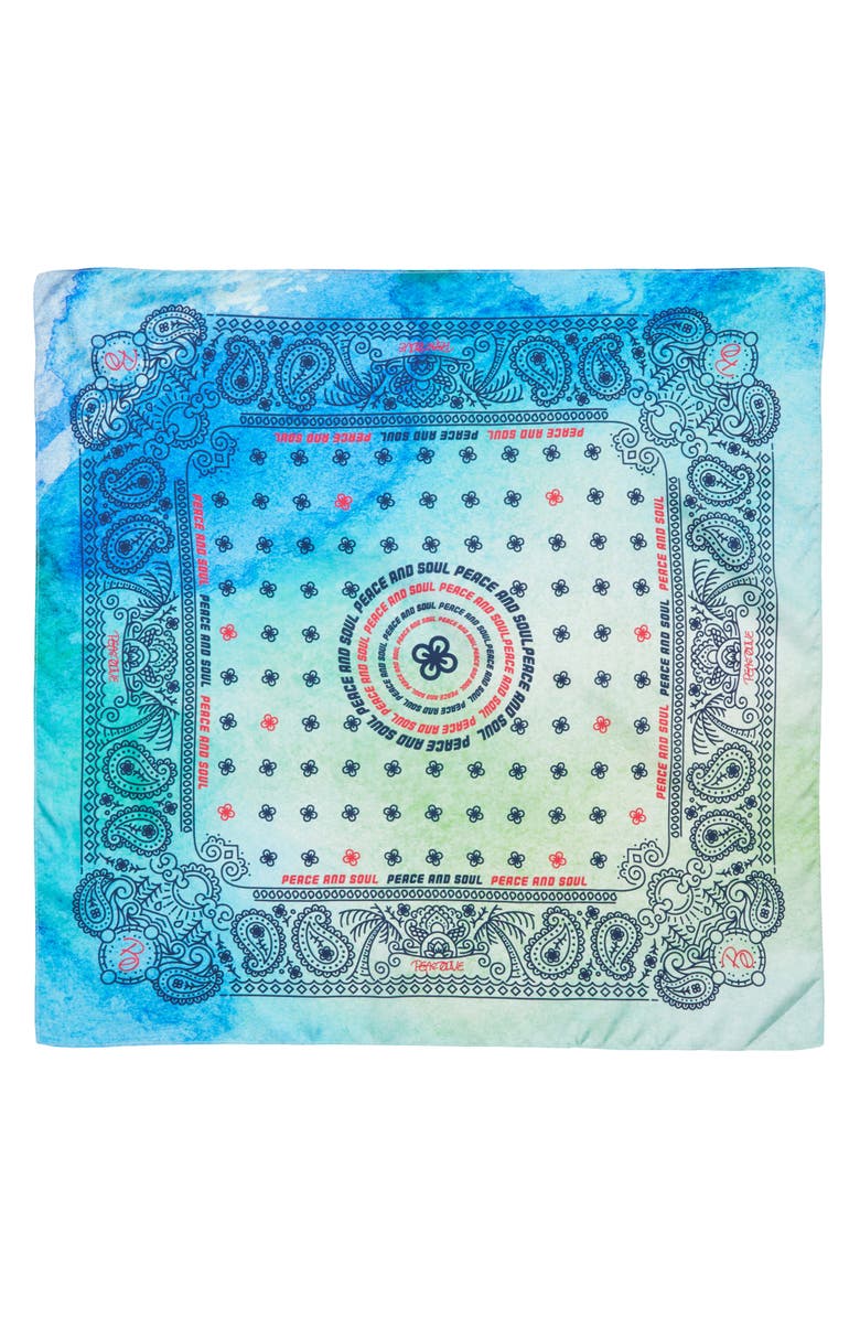 PEA N OLIVE Peace & Soul Silk Bandana, Alternate, color,