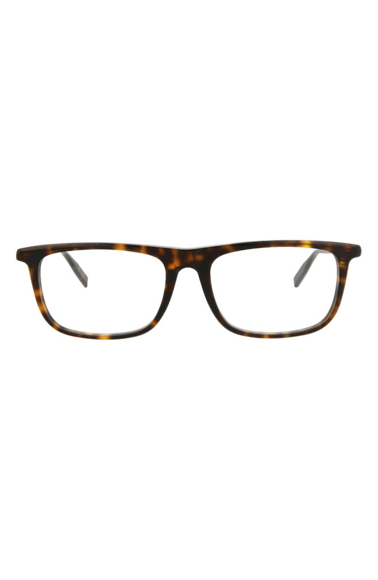Montblanc 56mm Square Optical Glasses, Main, color, Havana Transparent