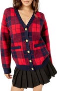 English Factory Oversize Check Cardigan
