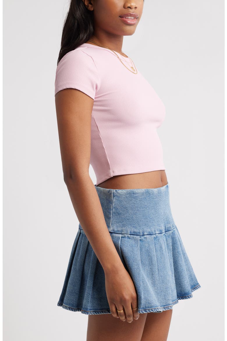 Compact Rib Crop Baby Tee, Alternate, color, PINK CAMEO