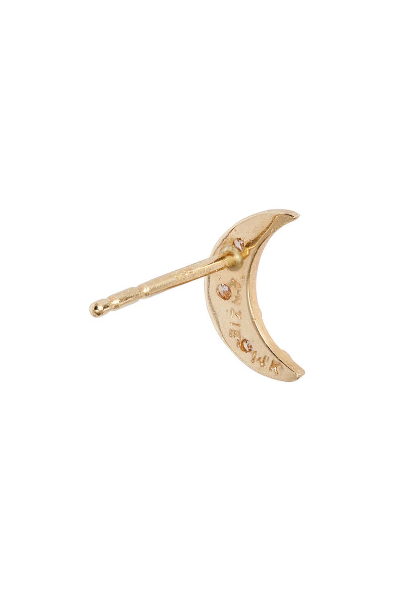 Moon Crescent Mismatched Stud Earrings, Alternate, color, YELLOW GOLD