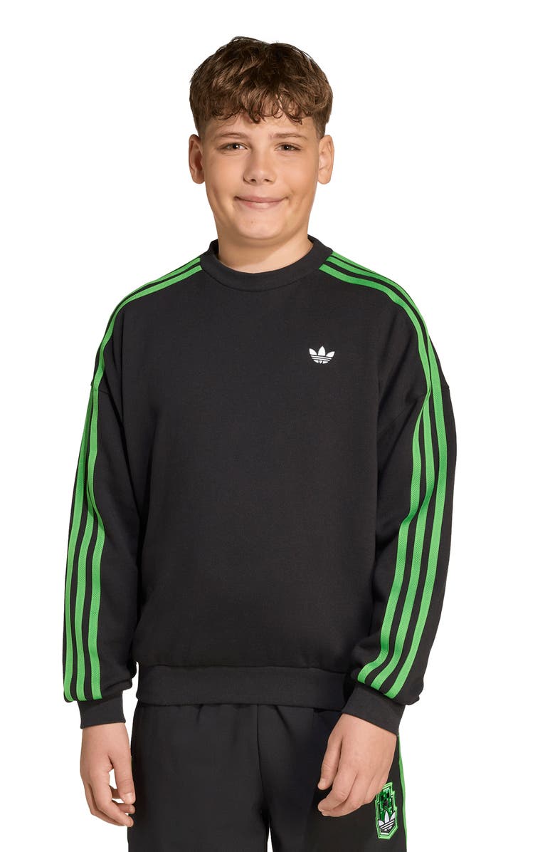 adidas Originals x Minecraft<sup>®</sup> Kids' Crewneck Sweatshirt, Alternate, color,