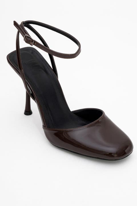 Blues Round Toe Ankle Strap Pump