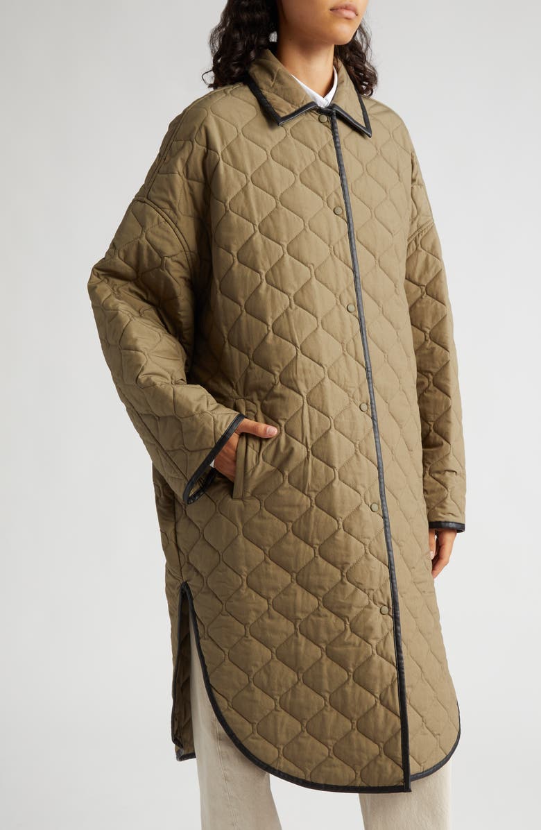 TOTEME Quilted Organic Cotton Cocoon Coat, Alternate, color,