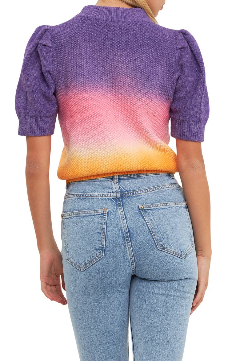 Ombré Sweater, Alternate, color, PURPLE/ ORANGE