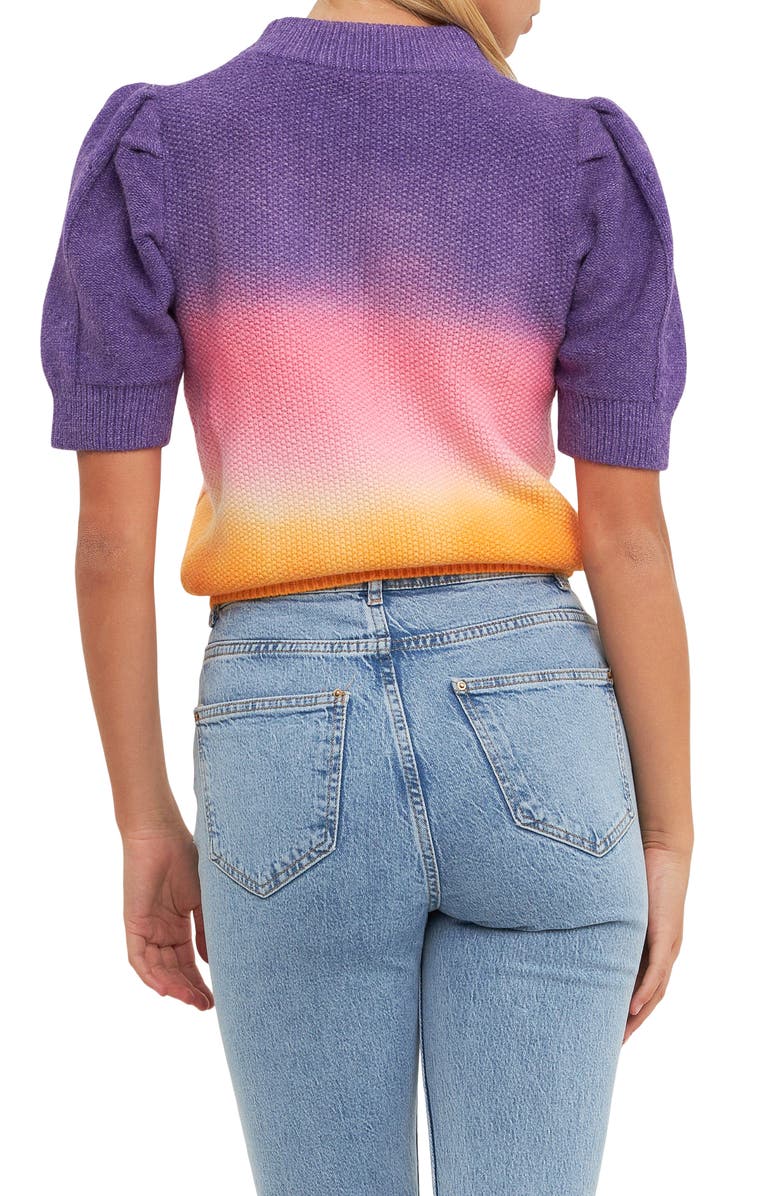 English Factory Ombré Sweater, Alternate, color, Purple/ Orange
