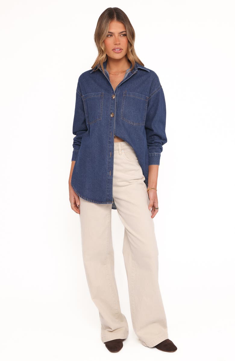 Petal & Pup Anicia Denim Button-Up Shirt, Alternate, color, Dark