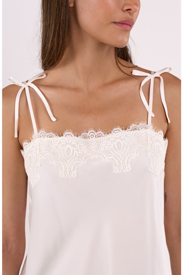 Celeste Lace Trim Chemise, Alternate, color, IVORY