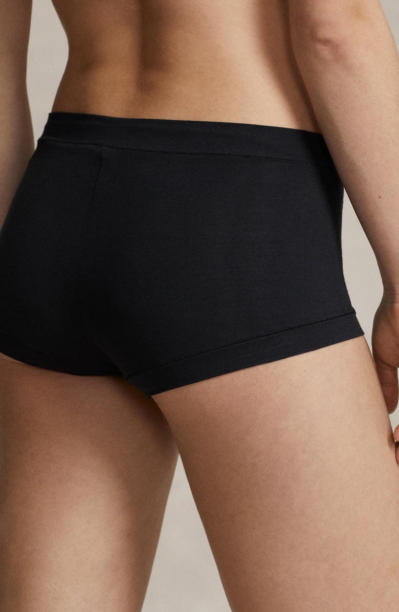 Polo Ralph Lauren Stretch Cotton Boyshorts, Alternate, color, Onyx