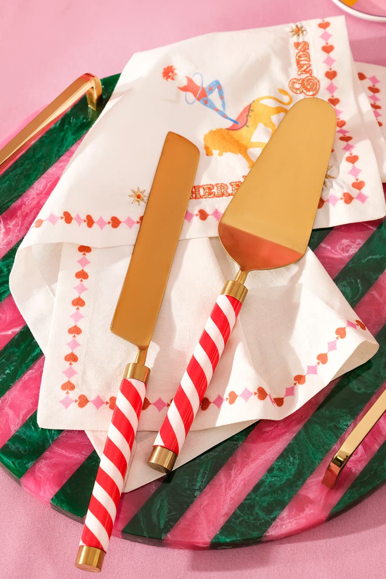Rampur Steel Cake Serving Set of 2, Alternate, color, Gold