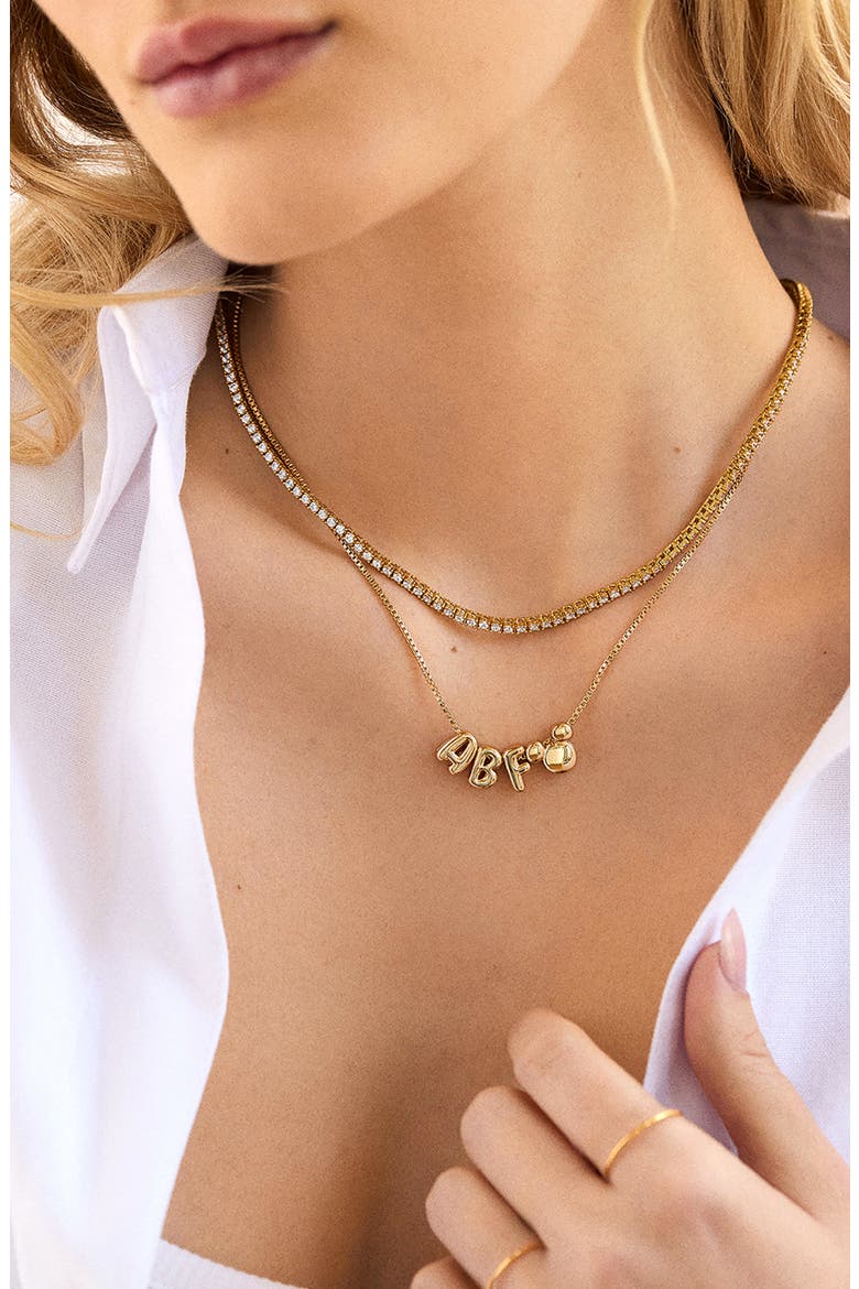 Personalized Disney® Bubble Charm Necklace, Alternate, color, GOLD