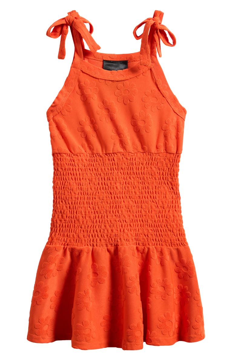 Ava & Yelly Kids' Terry Cloth Cover-Up Dress, Main, color, Orange