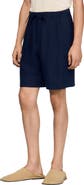 SANDRO Elastic waist linen shorts
