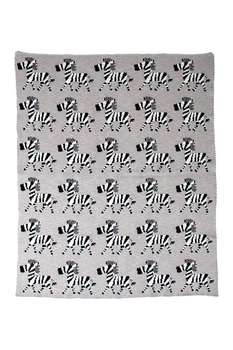 Zara Transitional Grey Knitted 32" x 40" Baby Blanket, Alternate, color, GRAY