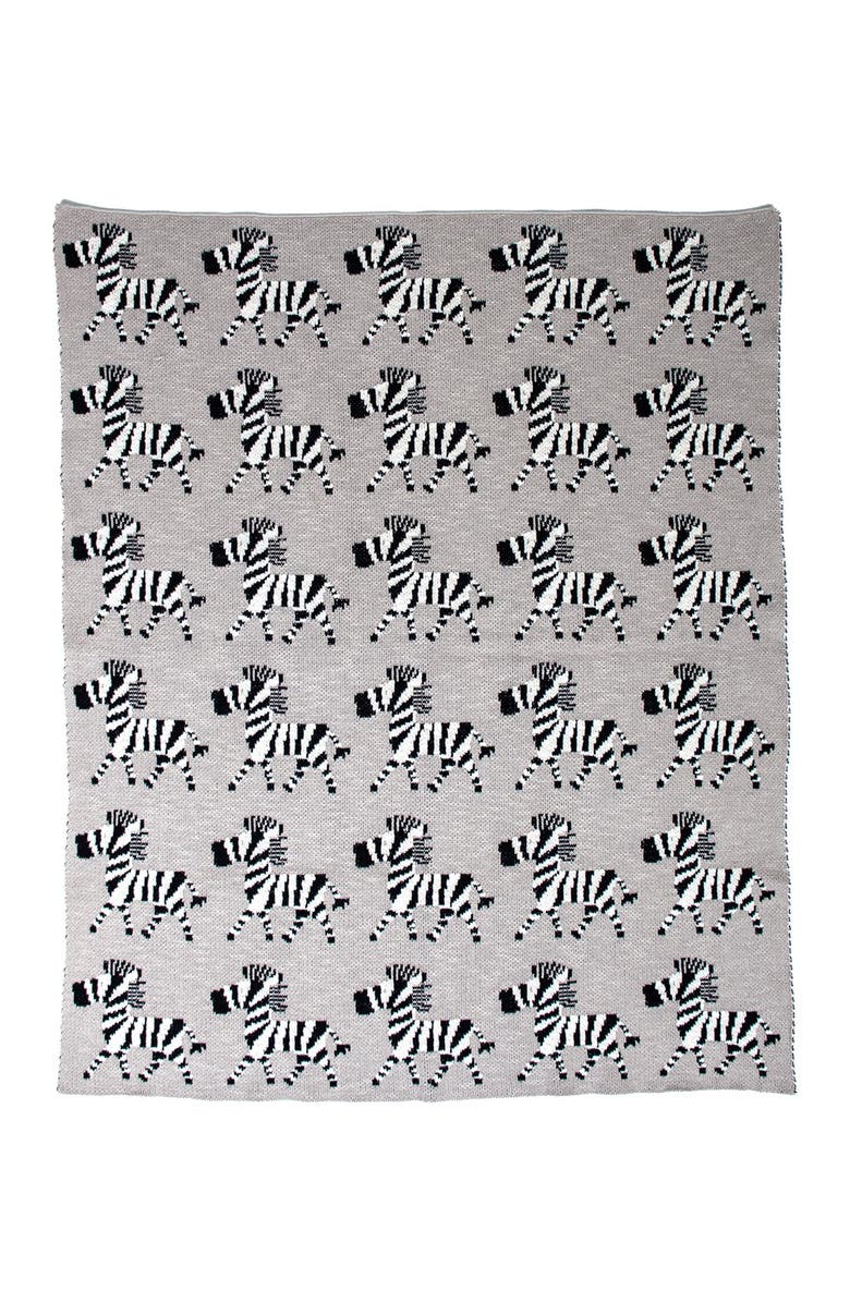 PARKLAND COLLECTION Zara Transitional Grey Knitted 32" x 40" Baby Blanket, Alternate, color, Gray