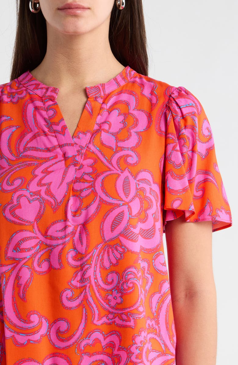 SUGARLIPS Marinda Floral Mivie Top, Alternate, color, Orange-Fuchsia