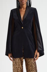 Alice + Olivia Esther Shawl Collar Velvet Jacket