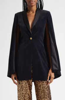 Alice + Olivia Esther Shawl Collar Velvet Jacket