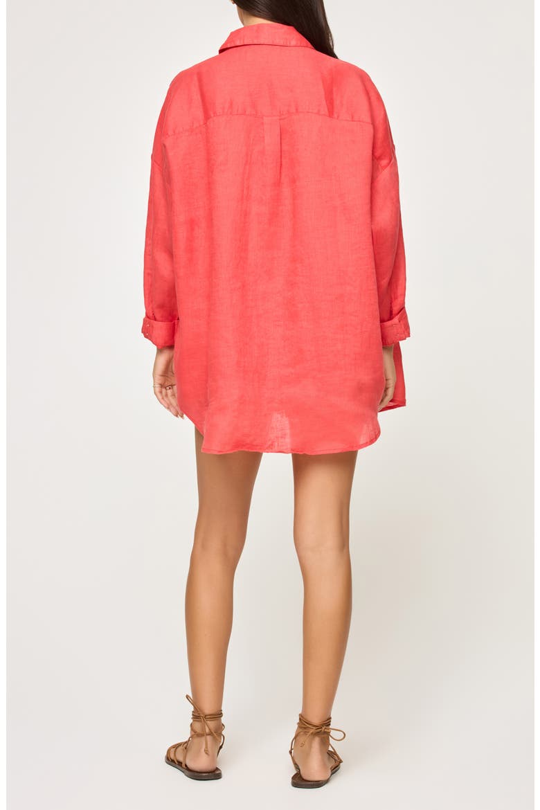Rio Linen Cover-Up Tunic, Alternate, color, GRAPEFRUIT