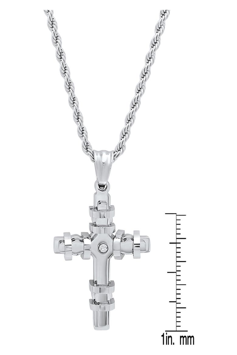 Men's Cross Pendant Necklace, Alternate, color, SILVER