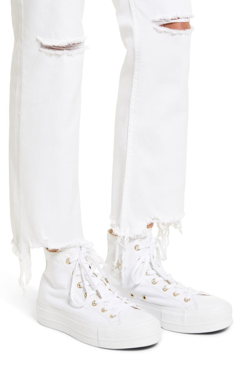 Tinsel Ripped Straight Leg Jeans, Alternate, color, 