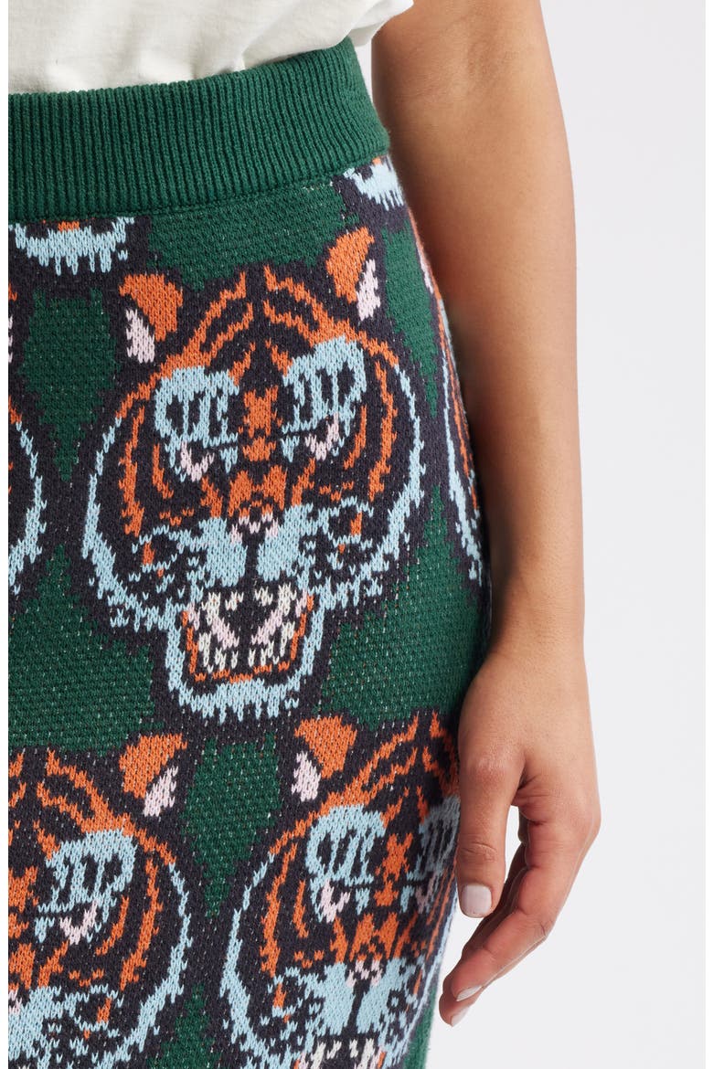 Wild Things Knit Midi Skirt, Alternate, color, GREEN