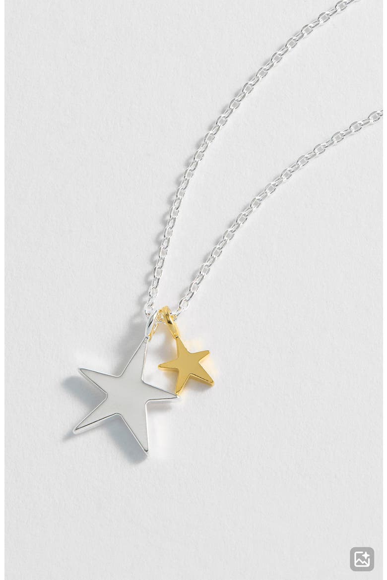 Double Star Necklace, Alternate, color, SILVER