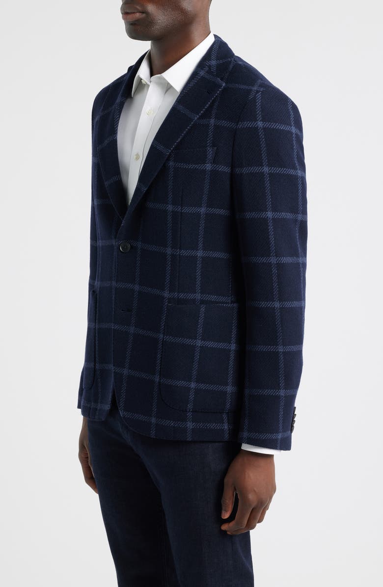 BOSS Hanry Plaid Wool Blend Sport Coat, Alternate, color, Dark Blue