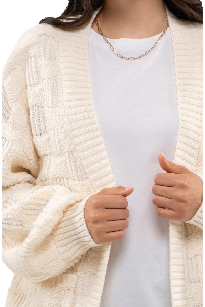 Open Front Knit Cardigan, Alternate, color, CREAM