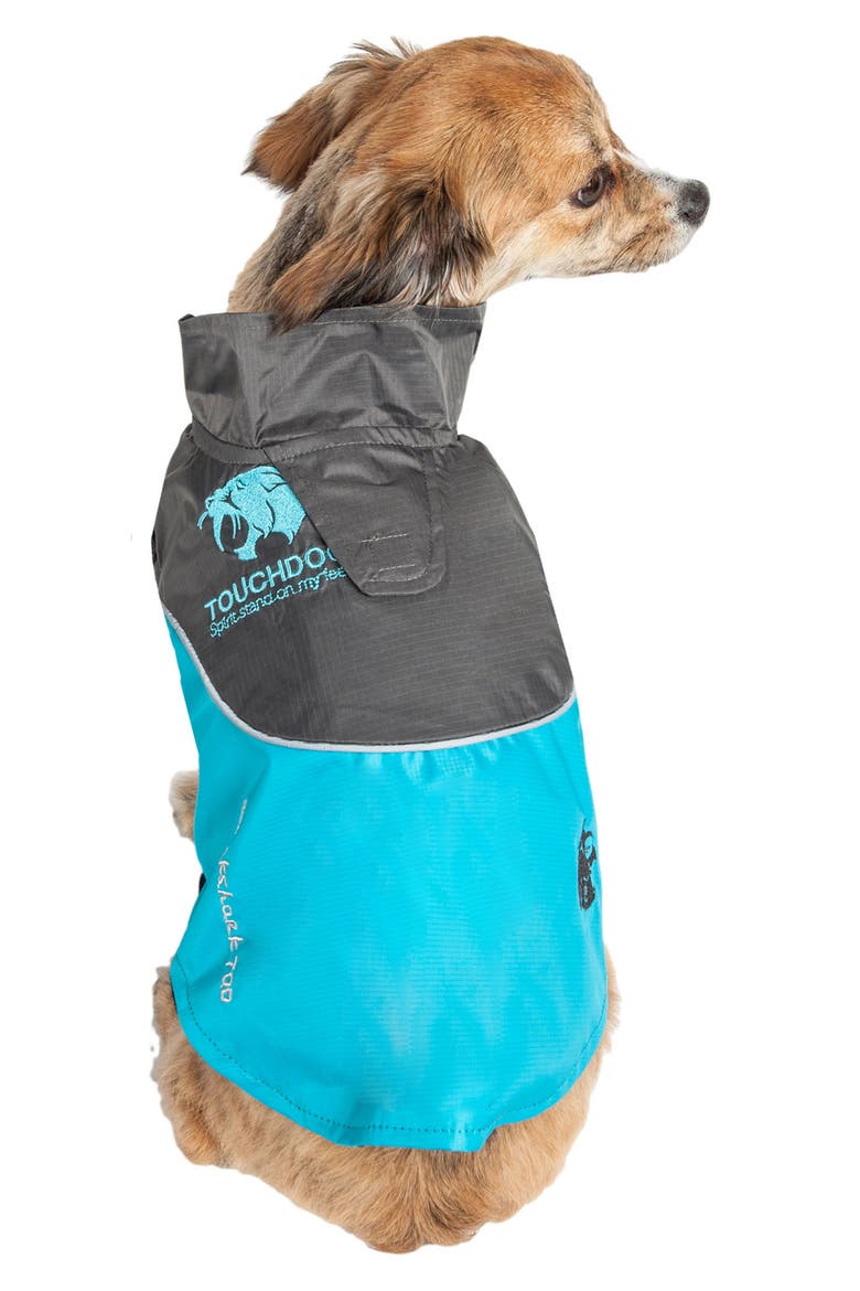 Touchdog Subzero-Storm Waterproof 3M Reflective Dog Coat, Alternate, color, SKY BLUE AND BLACK