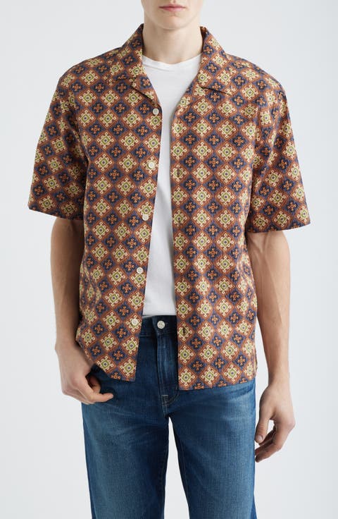 Didicot Cotton Seersucker Camp Shirt
