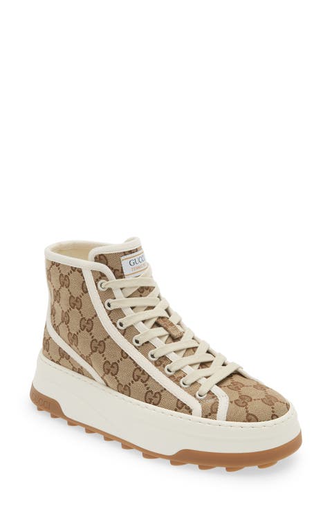 GG Canvas Platform High Top Sneaker (Women)