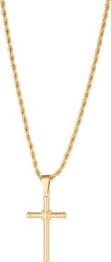 EYE CANDY LOS ANGELES Cross 18K Gold Plated Pendant Necklace
