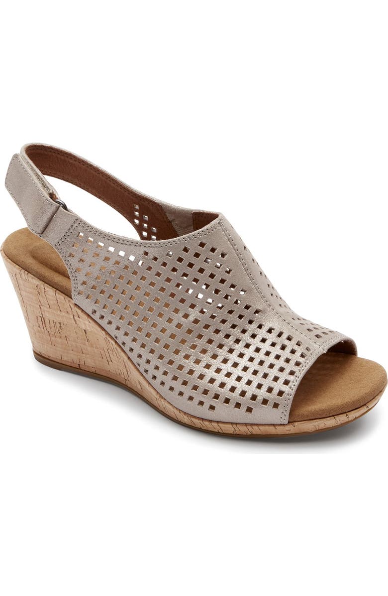 Rockport Briah Perforated Wedge Sandal - Wide Width Available, Main, color,
