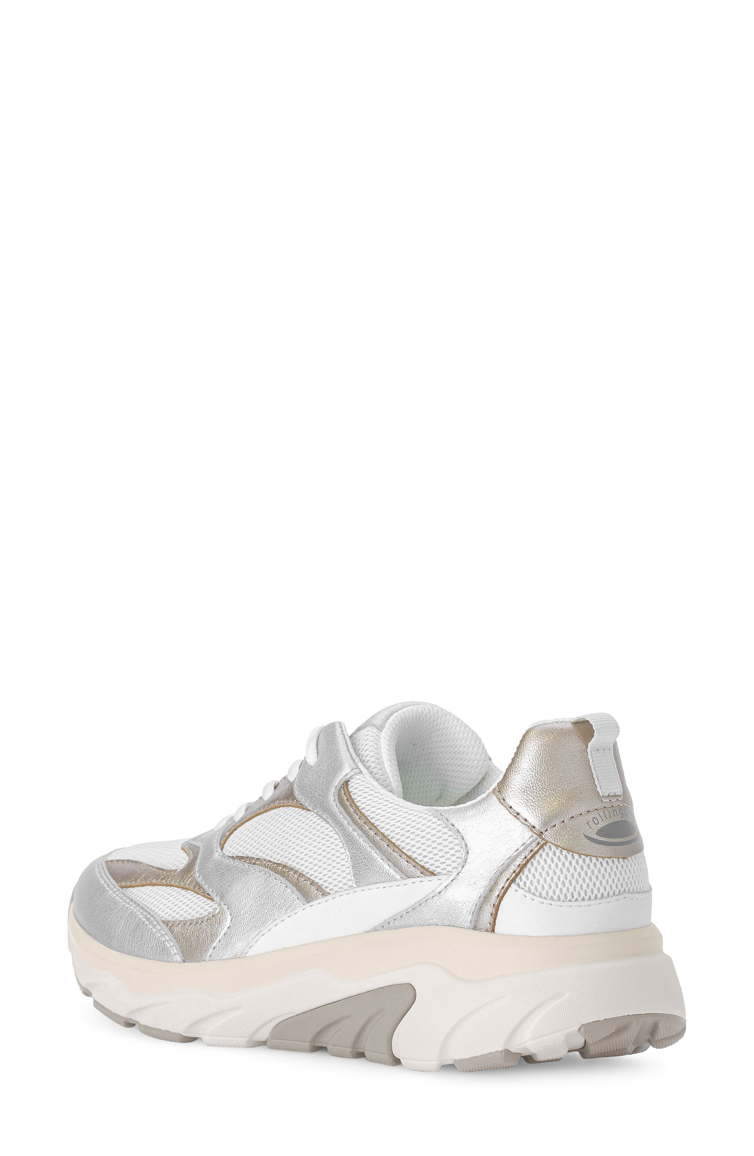 Gabor Mixed Media Sneaker, Alternate, color, White