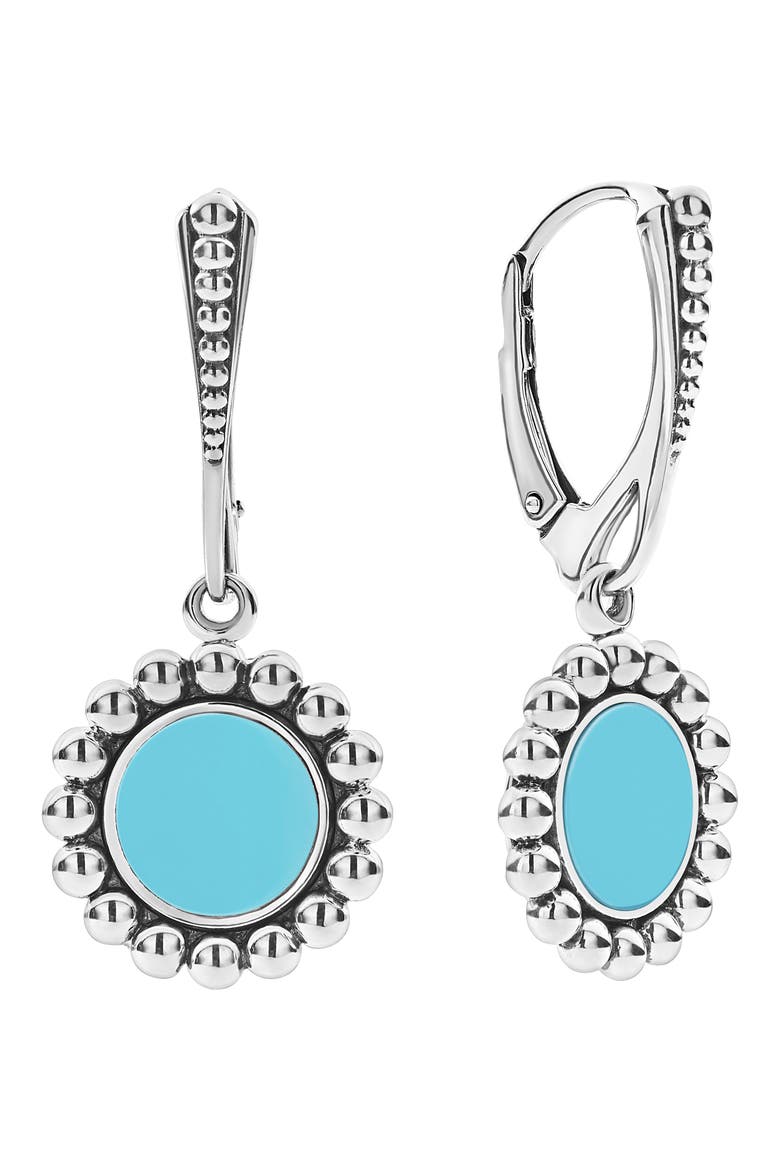 Maya Blue Ceramic Drop Earrings, Alternate, color, SILVER