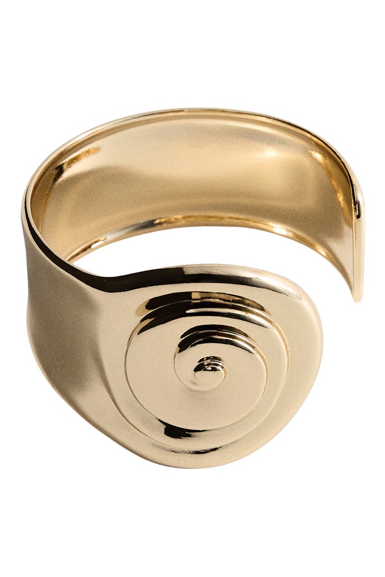 Spiral Rigid Cuff Bracelet, Main, color, GOLD