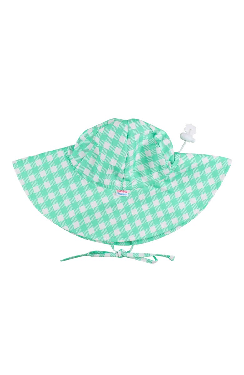 RuffleButts Unisex UPF50+ Sun Protective Hat, Main, color, Spring Green Gingham