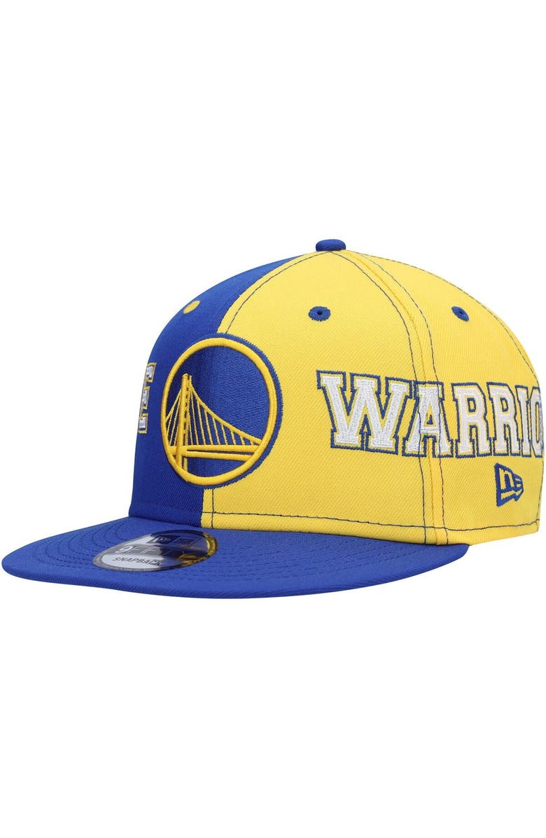 New Era Men's New Era Royal/Gold Golden State Warriors Team Split 9FIFTY Snapback Hat, Main, color, 